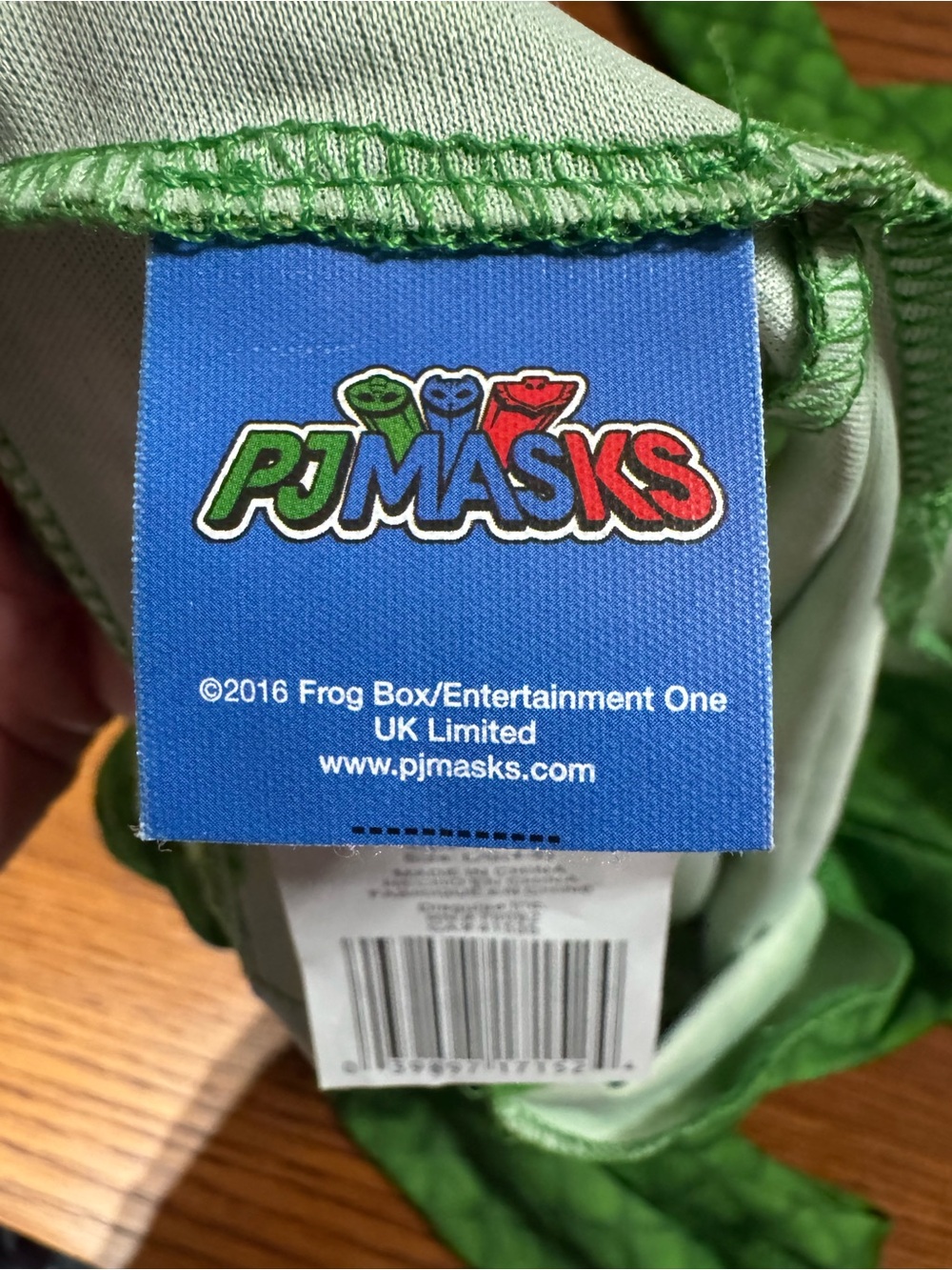 PJ Masks Gekko Costume Kids Size L 4-6 Green Jumpsuit Mask Tail Halloween - Picture 6 of 8